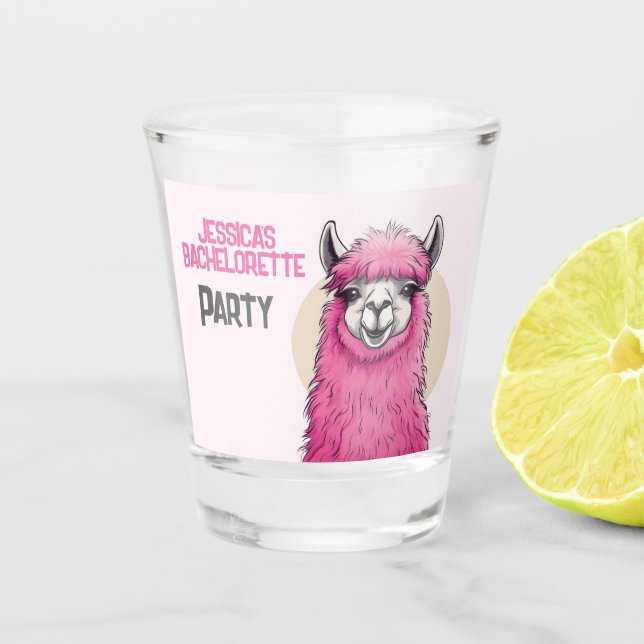 Copo De Shot Lama Bachelorette Sorrindo Feliz Rosa (Frente)