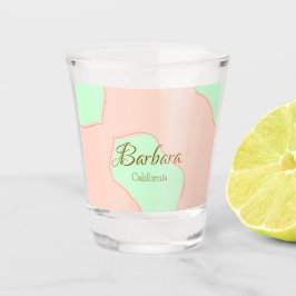 Copo De Shot Laranja verde pastel boho adicionar nome lugar rús