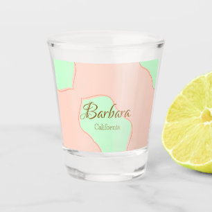 Copo De Shot Laranja verde pastel boho adicionar nome lugar rús