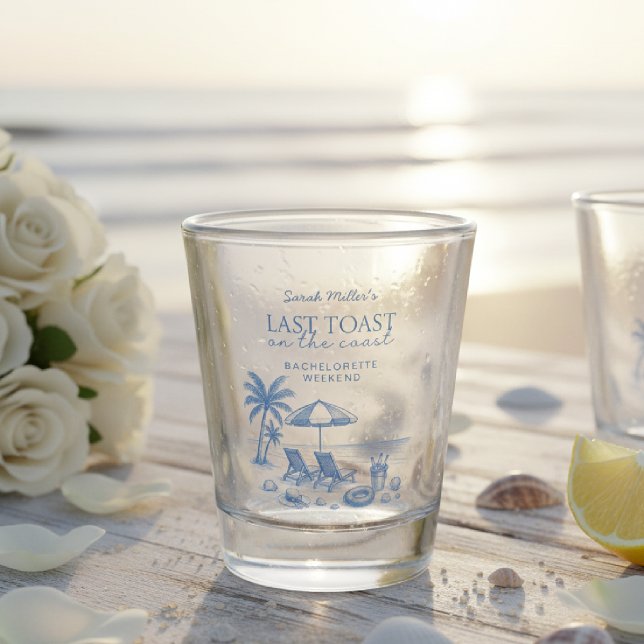 Copo De Shot Last Toast on the Coast Beach Bachelorette Party (Criador carregado)