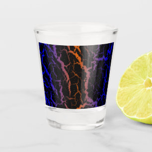 Copo De Shot Lava Espacial Rachada - Azul/Laranja