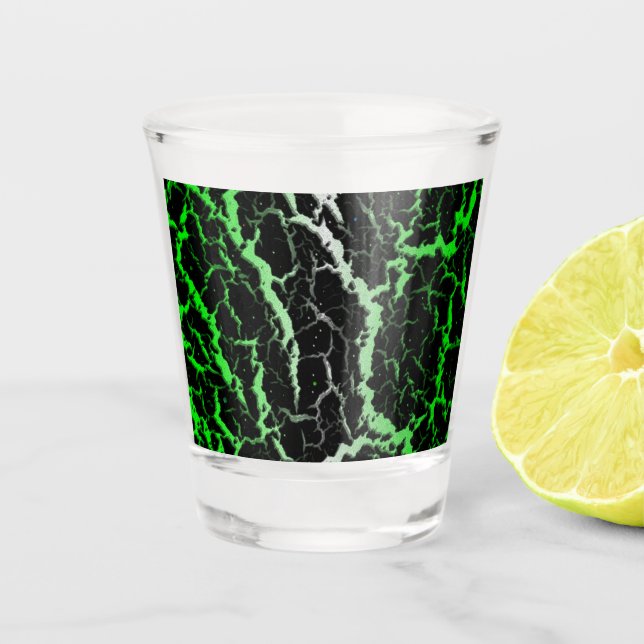 Copo De Shot Lava Espacial Rachada - Branco/Verde (Frente)