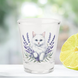Copo De Shot Lavanda Elegante e Gato