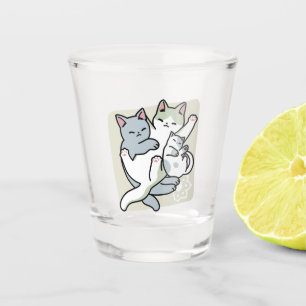Copo De Shot Lazer - Design de Gatos Preguiçosos