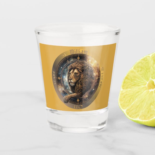 Copo De Shot Leão Zodíaco Personalizável  (Frente)