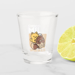 Copo De Shot Leite de Chocolate Bebendo Felicidade – Comida de 