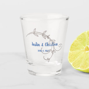 Copo De Shot Lembrança de casamento personalizável Folhas moder