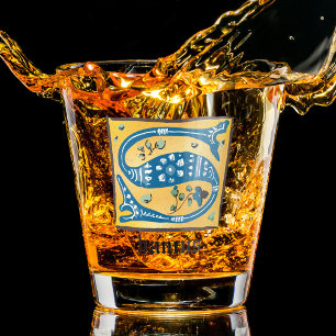 Copo De Shot Letra Floral Iluminada Medieval S Monograma