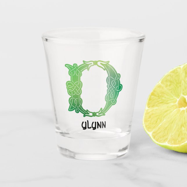 Copo De Shot Letra maiúscula D do século XVI, celta (Frente)