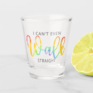Copo De Shot LGBT Eu nem consigo andar com Hetero de vidro