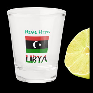 Copo De Shot Líbia Bandeira Líbia Verde Personalizada