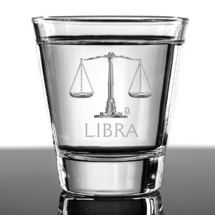 Copo De Shot Libra Zodiac - Sinal de Prata - Aniversário