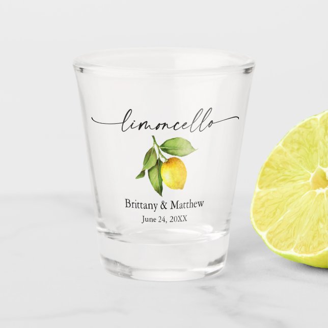Copo De Shot Limões de Cores Aquáticas de Tinta Limoncello (Frente)