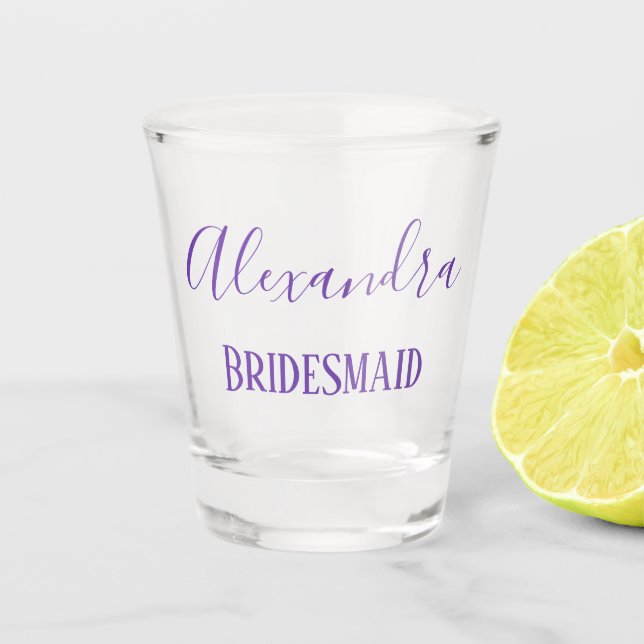 Copo De Shot Linda Lavanda Bridesmaid Keepsael (Frente)