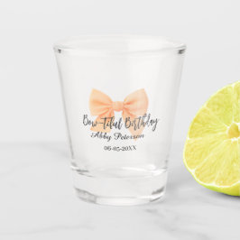 Copo De Shot lindo aniversário arco laranja nome data simples p
