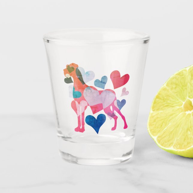 Copo De Shot Lindo Coração Grande Dane (Frente)