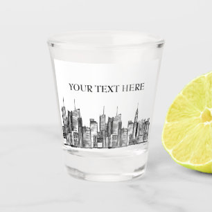 Copo De Shot Linha do horizonte de Manhattan Nova Iorque
