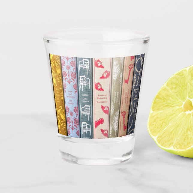 Copo De Shot livros de Jane Austen (Frente)