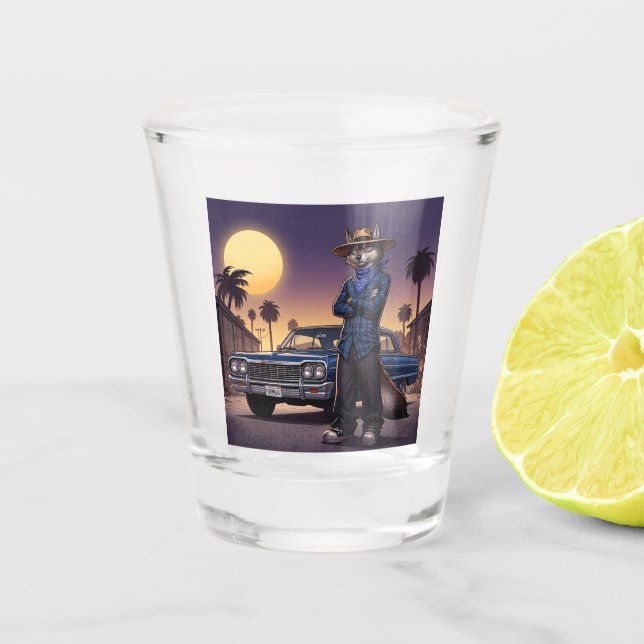 Copo De Shot Lobo E Lowrider (Frente)