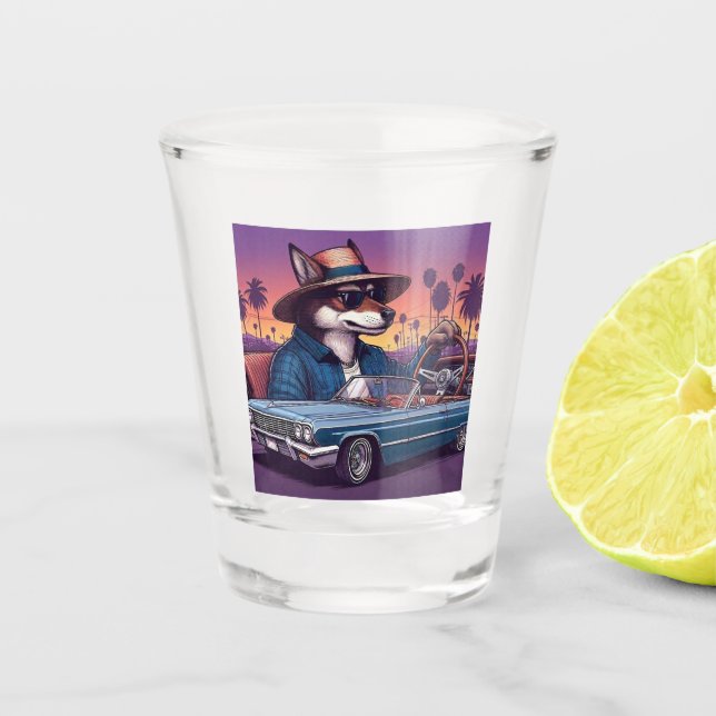 Copo De Shot Lobo Lowrider Wolfy (Frente)