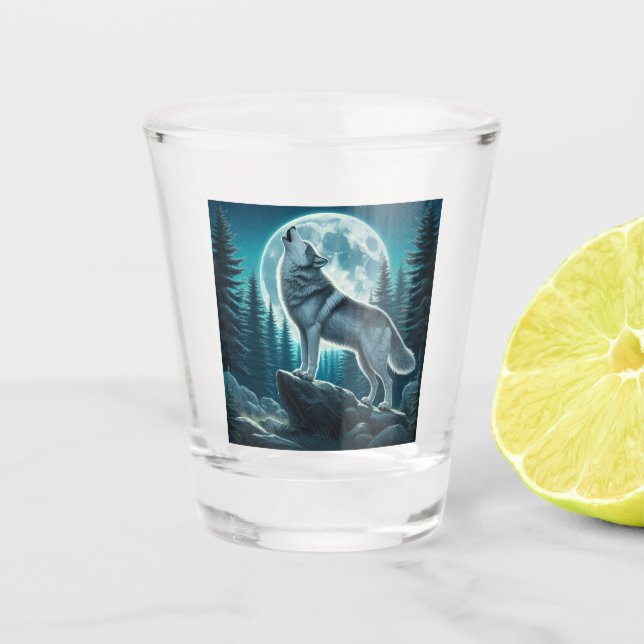 Copo De Shot Lobo Uivando (Frente)