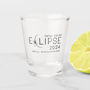 Copo De Shot Localização Personalizada do Eclipse Solar 2024 Co