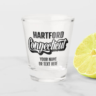 Copo De Shot Localização Personalizada & Texto Connecticut