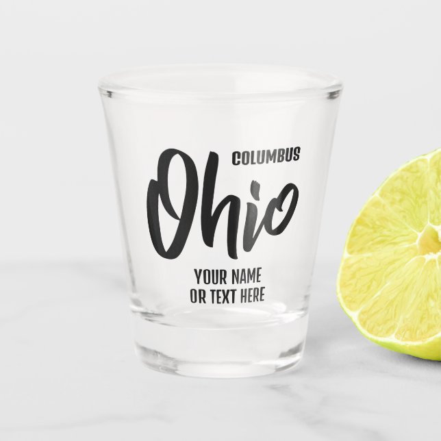 Copo De Shot Localização Personalizada & Texto Ohio (Frente)