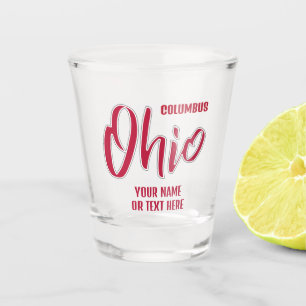 Copo De Shot Localização Personalizada & Texto Ohio