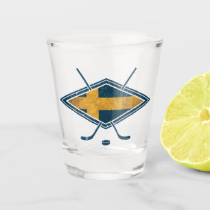 Copo De Shot Logotipo de Bandeira de Hóquei no Gelo Sueco