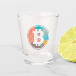 Copo De Shot Logotipo de Meio-Tom do Pop Bitcurrency