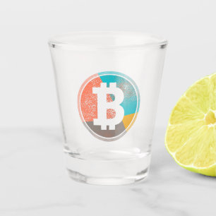 Copo De Shot Logotipo de Meio-Tom do Pop Bitcurrency