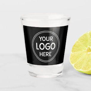 Copo De Shot Logotipo de QR Code Preto Elegante, Minimalista e