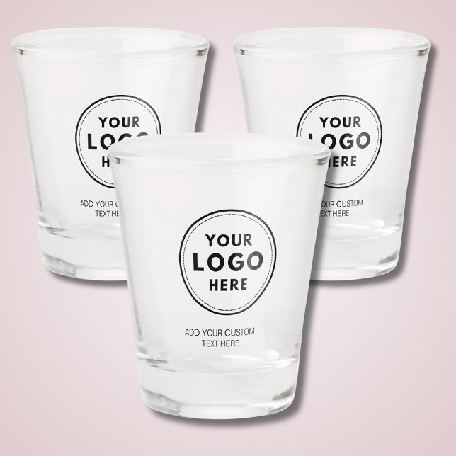 Copo De Shot Logotipo e Texto simples para empresa (Logo shot glass with custom text. )
