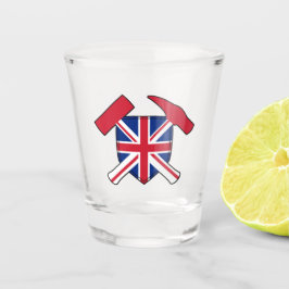 Copo De Shot Logotipo Rock Hammer e Union Jack do geólogo