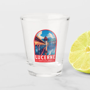 Copo De Shot Lucerne Suiça Art Vintage