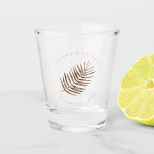 Copo De Shot Lush Palm Leaf Wedding Terra Cotta ID956