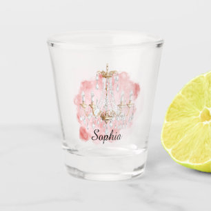 Copo De Shot Lustre de Cristal Rosa