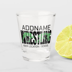 Copo De Shot Luta Equipe ADD TEXT School Varsity Wrestler