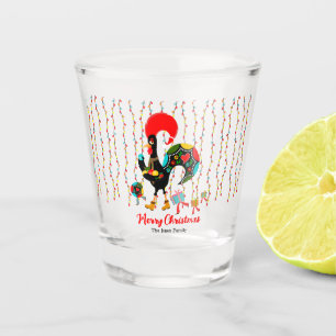 Copo De Shot Luzes de Natal, baubles, presentes e galos