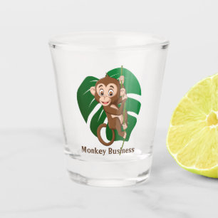 Copo De Shot Macaco num Vidro-Vidro