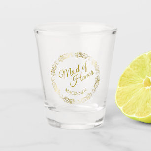 Copo De Shot Madrinha de casamento Lacy Dourada Border Wedor Fa