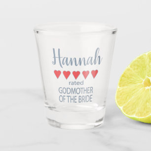 Copo De Shot Madrinha dos 5 Corações do Casamento & da Noiva