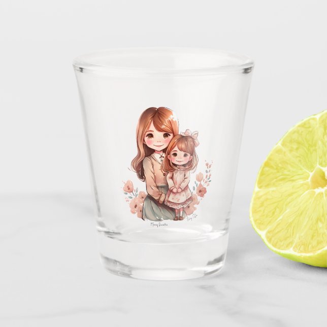 Copo De Shot Mãe Adorável e Filha Bond (Frente)