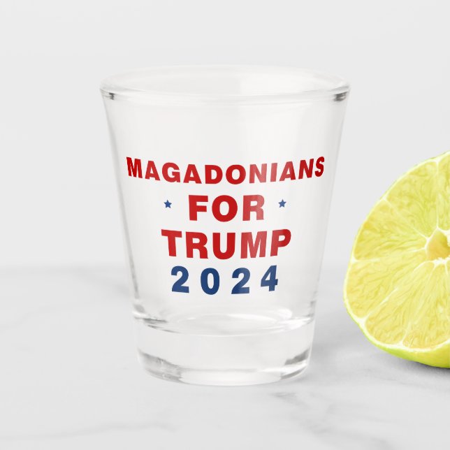 Copo De Shot Magadonianos Para Trump 2024 Red Blue (Frente)