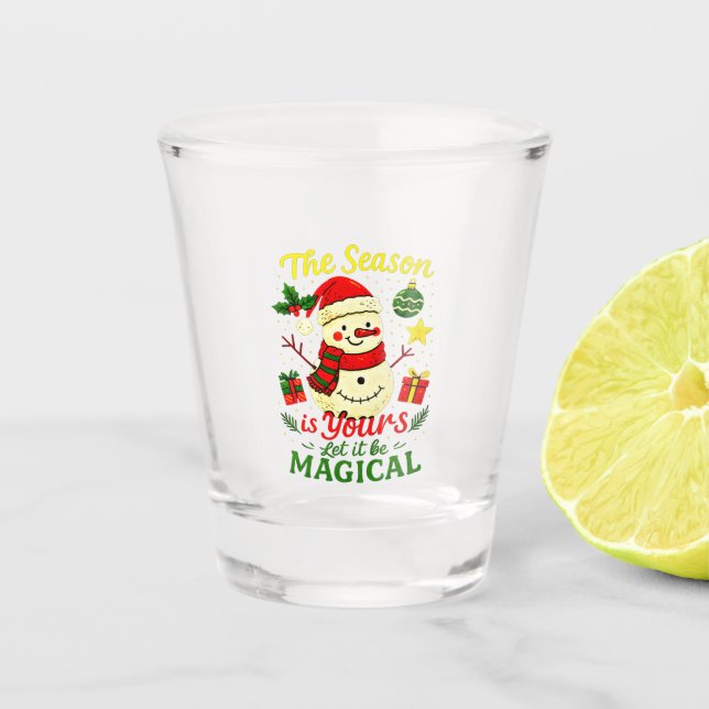 Copo De Shot Magical Snowman Festive Adult Christmas Party Favo (Frente)