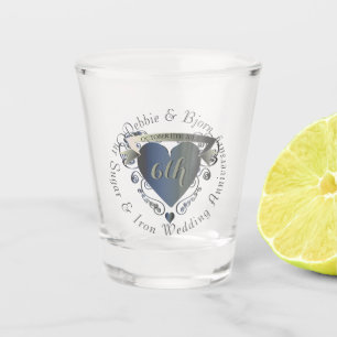 Copo De Shot Maior"Nosso 6 Sugar & Iron Anniversário"3D Heart