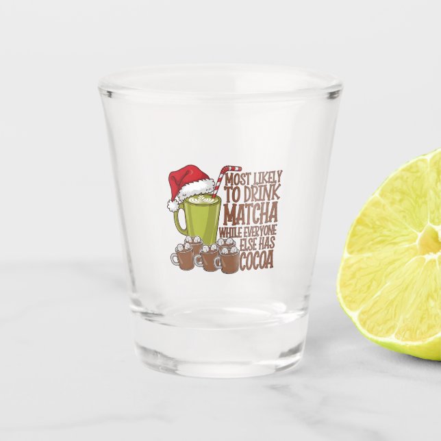 Copo De Shot Mais Propenso a Beber Matcha e Assistir Elf no Nat (Frente)