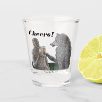 Mamãe e Bebendo de Werewolf Fantasy Art Shot Glass