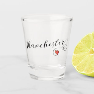 Copo De Shot Manchester Heart Flag, Inglaterra